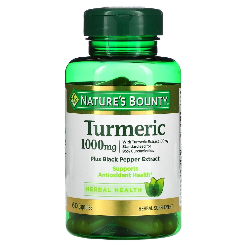 Nature's Bounty Containing Turmeric and Black Pepper Extract, 1,000 Mg, 60 Capsules