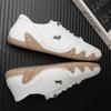Men's Sports and Leisure Shoes White Leather Flat Bottomed Student Walking Shoes Non Slip and Lightweight One Foot Tennis Shoes