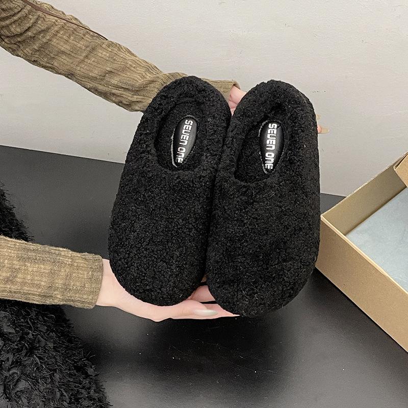 Internet Celebrities Senior Sense Baotou Drag Women 2025 Autumn and Winter New Wear Casual Versatile Stepping On Shit Soft Soles Mao Mao Shoes