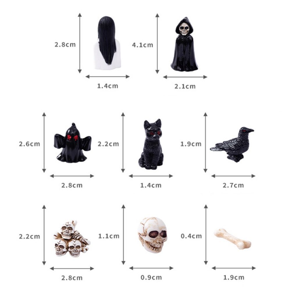 Coffin House Chair Halloween Miniature Figurine Bone Skull Desktop Knick-knack  Festival Supplies