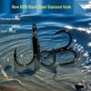 6019 Black Steel Triple Hook: 5x Strength, Razor-Sharp for Lure Fishing