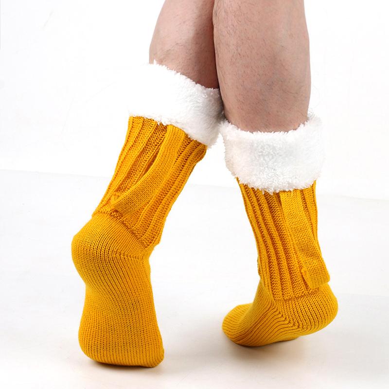 1 Pair Beer Mug Knitted Socks Warm Soft Sleep Christmas Gift