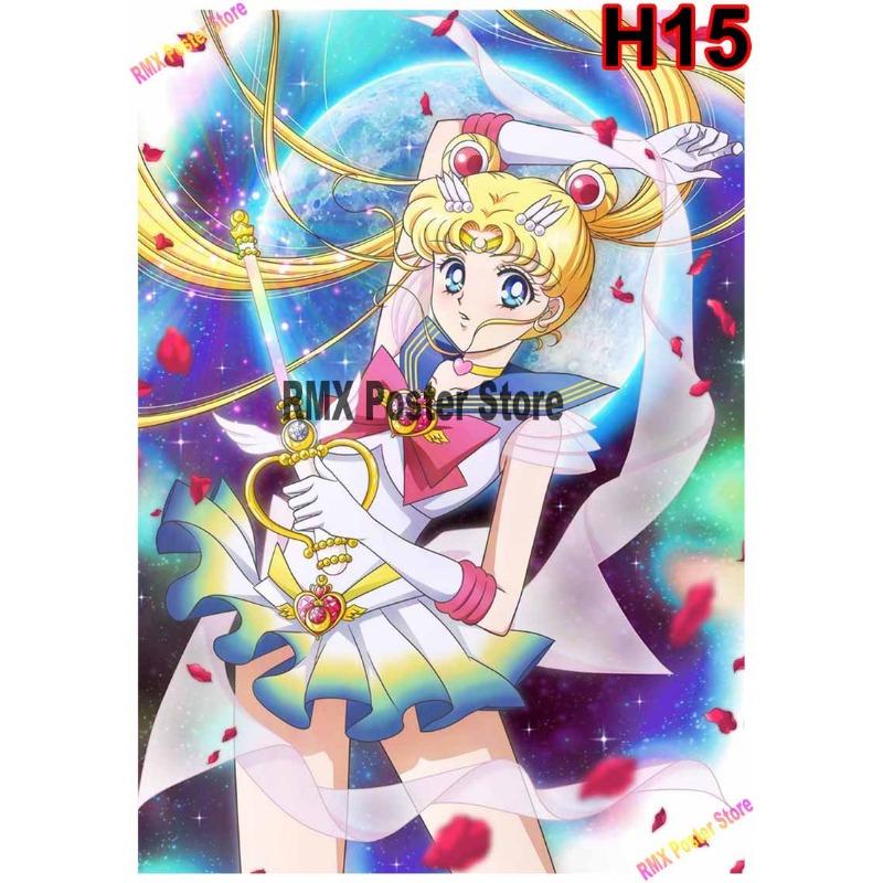Classic Anime Sailor Moon Poster White Coated Paper Cartoon  Girl Poster Wall Stickers Home Room Bar Decoration Art Painting