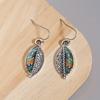 Abstract Leaf Shaped Dangle Earrings 925 Sterling Silver Zinc Alloy Ear Jewelry Boho Vintage Style For Women Earrings