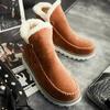2024 New Winter Oversized Flat Heel Thick Soled Snow Boots with Warm Low Cut, Comfortable and Fashionable Cotton Boots for Women