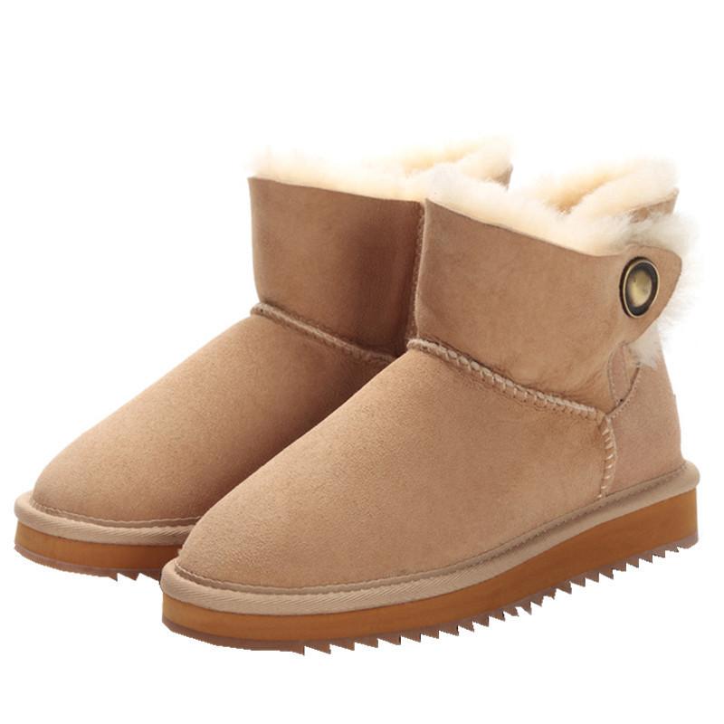 100% Natural Wool New Arrival 2024 Woman Winter Classic Snow Boots Genuine Sheepskin Women's Boots High Quality Shoes Women