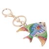 Fish Keychains Shiny Metallic Luster Cute Tropical Fish Rhinestones Fish Key Chain Hand Crafted for