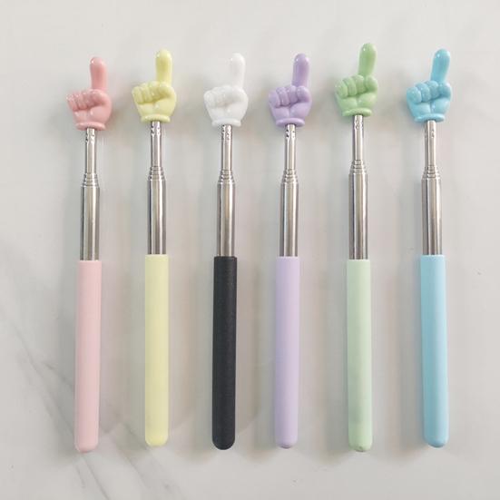 Telescopic Teacher Pointer Portable Mini Anti-slip Finger Shape Multi-functional Handheld Blackboard Presenter Stick School Classroom Supplies