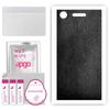 apgo Protective Skin Sticker for the Back Compatible with Sony Xperia XZ1, Wrap Film, Foil, Vinyl - Pattern Black Leather