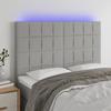 VidaXL LED Headboard Bedroom Furniture Double Bed Accessory Head of Bed Frame Interior Light Grey 3122422