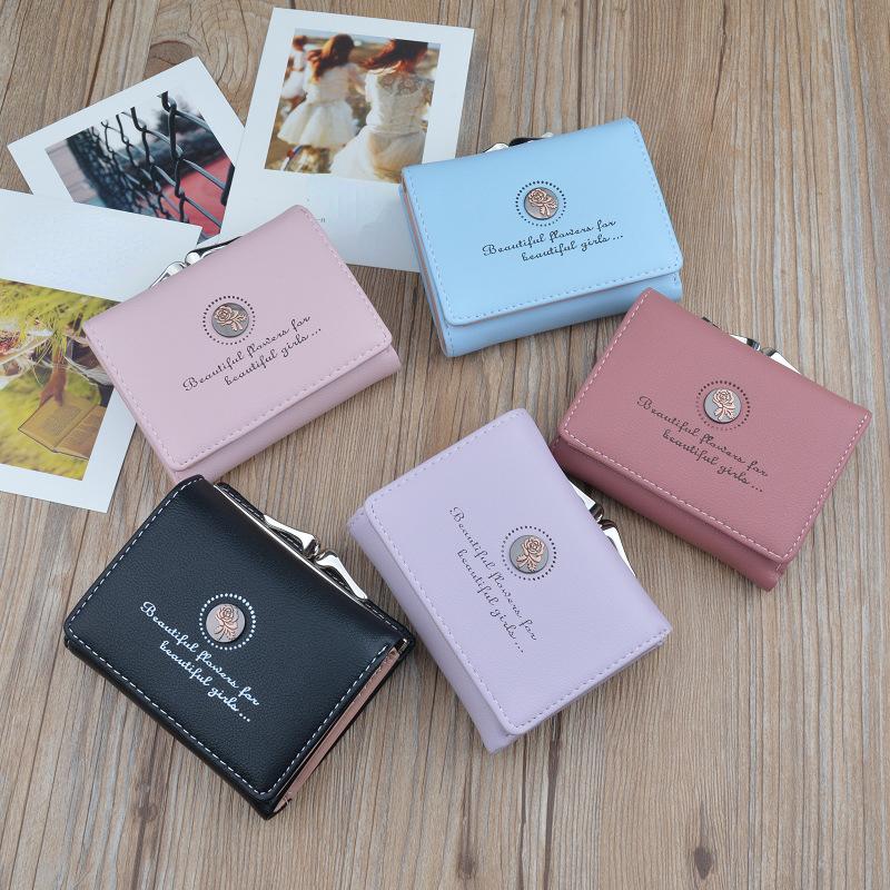 Leather Women Wallets Hasp Small Wallets Female Short Coin Purses Money Credit Card Holders Clutch Bags