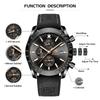 BY BENYAR Watch Watch Chronograph Analog Watch 30M Water Resistant Business Simple Stylish Popular Formal Leather Belt Quartz Watch Gift for Men Brown