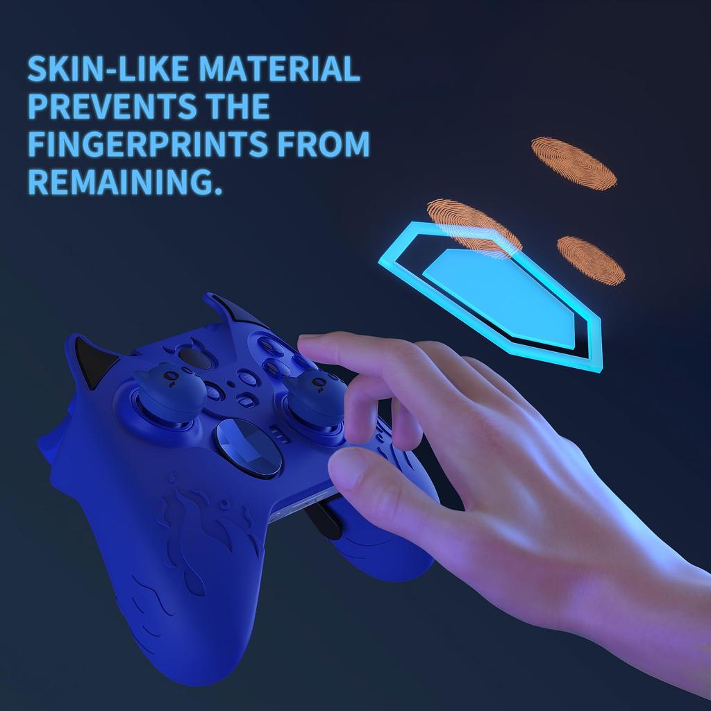 PlayVital Cute Demon Silicone Cover for Xbox Elite Wireless Controller Series 2, Includes Thumb Grip Caps (Blue)
