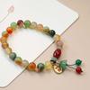 New Chinese Style Colorful Beaded Bracelet For Women Vintage Natural Stone Ethnic Handmade Chain Hand Rope Bracelet Jewelry Gift
