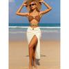 Sexy 3 Pieces Micro Bikinis Women Swimsuit Solid Swimwear Bathing Suit Beachwear With Long Skirt Bikini Set Biquini Female
