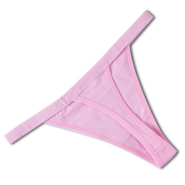 Sexy Women Cotton G String Thongs Low Waist Seamless Female Underpants Solid Color High Elasticity Underwear Lingere