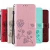 Rose Leather Wallet Flip Case For Vivo Y33S Y31 Y52 Y72 Y76 V21 V23 5G Y30 Y50 V29 Y19 V17 Y21 Y53S Y55 Y75 Y20S Y21S Y11S Cover