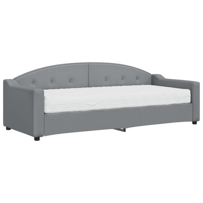 VidaXL Daybed with Mattress Light Grey 80x200 Cm Fabric 3197507