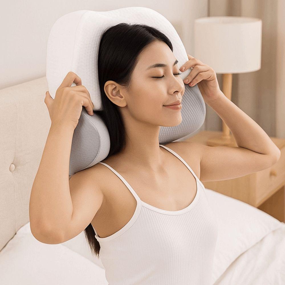 Slow Rebound Spine Traction Pillow Adjustable Neck Bolster Pillow Cervical Neck Pillow Bed Pillow