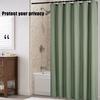 1 Set Shower Curtain with Hooks Waffle Texture Multi Color Available Thick Linen Easy