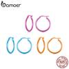 925 Sterling Silver 3 Colors Ear Buckles Tiny Hypoallergenic Hoop Earrings for Women Fine Jewelry Gift