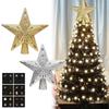 3D Glitter Projection Christmas Tree Toppers Snowflake Stars Party Decor New Xmas Tree Lighting