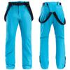 Couple's Solid Color Warm Thick Waterproof Pocket Strap Ski Pants For Men And Women