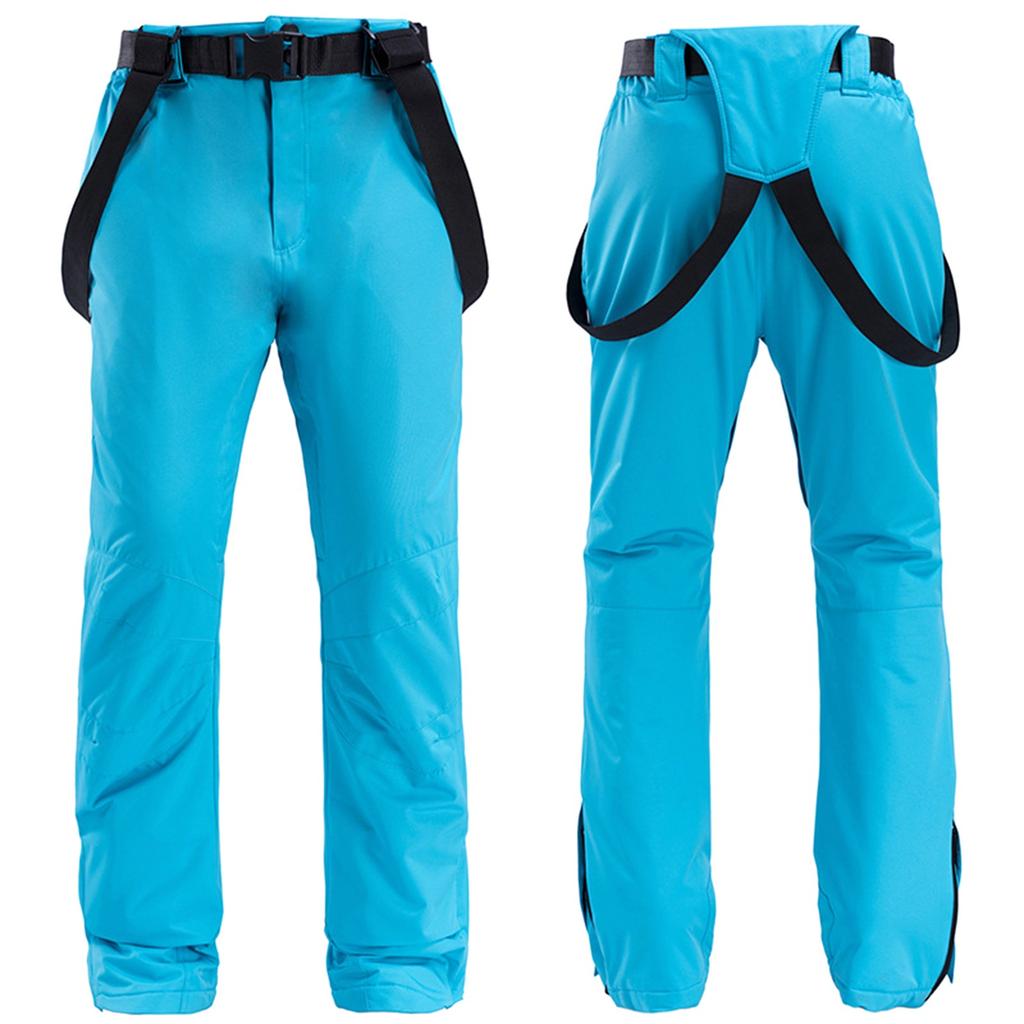 Couple's Solid Color Warm Thick Waterproof Pocket Strap Ski Pants For Men And Women