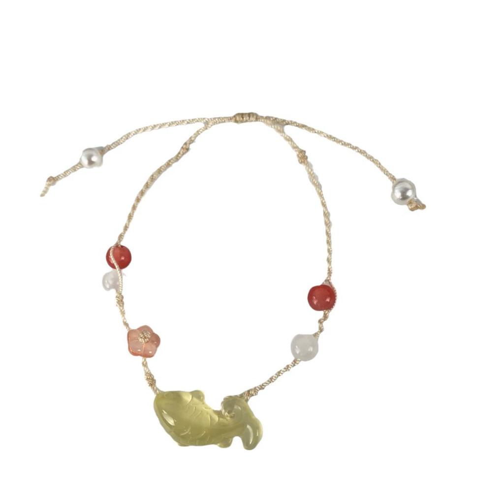 Retro Beautiful Koi Braided Bracelet For Women Distinctive Handmade Accessory For Gifting