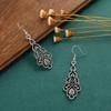 1 Pair Women Retro Hollow Out Leaf Shape Hook Earrings Bohemia Style Exaggerated Waterdrop Shape Vintage Earrings