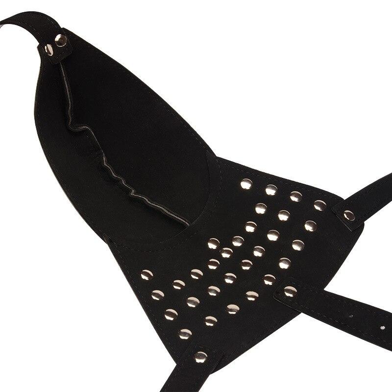 Men's Bondage Chastity Pants Erotic Wearing Panties Penis Strap Leather Clothes Fetish BDSM Briefs Chain Thong