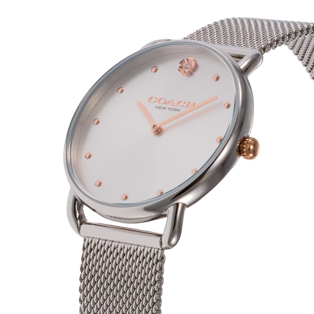 Watch ELLIOT Stainless Steel Mineral Glass Quartz Daily Waterproof 14504207 Silver [Coach] Women's [Item]