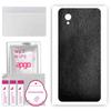 apgo Protective Skin Sticker for the Back Compatible with Alcatel 1 Plus, Wrap Film, Foil, Vinyl - Pattern Black Leather