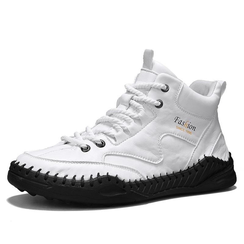 Plus Size Men Shoes Hand-stitching Leather Men Boots Split Leather Casual Leather Shoes Men Ankle Boots