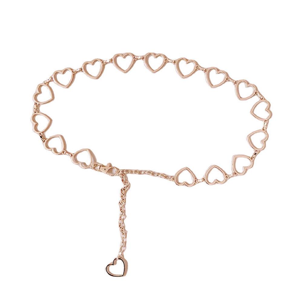 Women Fashion Classic Waist Chain Love Heart Hollow Girdle Hip Hop Style Waistband