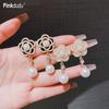 Fashion Sweet Rose Earrings Women Elegant Zinc Alloy Stud Earrings Simple Jewelry Gift PD2213