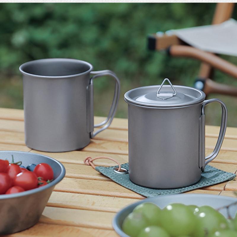 Titanium Cup for Coffee Ware Tea Ware Beer Mug Latte Cup With Lid Original Breakfast Cups Teaware Coffeeware Camping Mug