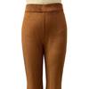 Women Corduroy Pants Elastic High Waist Flared Leg Long Trousers Solid Color Autumn Winter Casual Pants Daily Wear