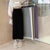 Women Maxi Skirt Elastic High Waist Hip Wrapped Long Skirt Solid Color Casual Knitting Skirt Daily Wear