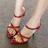 Fashion Fashion New Pointed Toe Open Toe Stiletto Sandals Women Pointed Toe Cross Skinny Strap Sexy High Heels Women Outside Wear