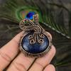 Lapis Lazuli Handmade Copper Wire Wrap Jewelry Pendant 2.25" G7k90