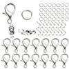 80PCS/Lot Alloy Lobster Clasp Jump Rings Connector Clasp Crimp End For Bracelet Necklace Chains DIY Jewelry Making Supplies