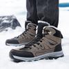 Winter Outdoor Snow Boots for Men Waterproof Warm Fur Lined Comfortable Lace-Up Hiking Boot Non-slip Ankle Booties Men's Trekking Work High-top Shoes