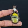 Bumblebee Jasper & Moonstone Gemstone Handmade Pure Copper Wire Wrap Jewelry Pendant