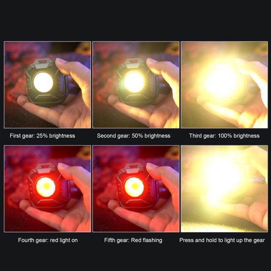 Mini Work Light Magnetic 6 Modes 4 Color Temperature Adjustable USB Rechargeable Outdoor Camping Hiking Hanging Lamp Emergency Repair Light