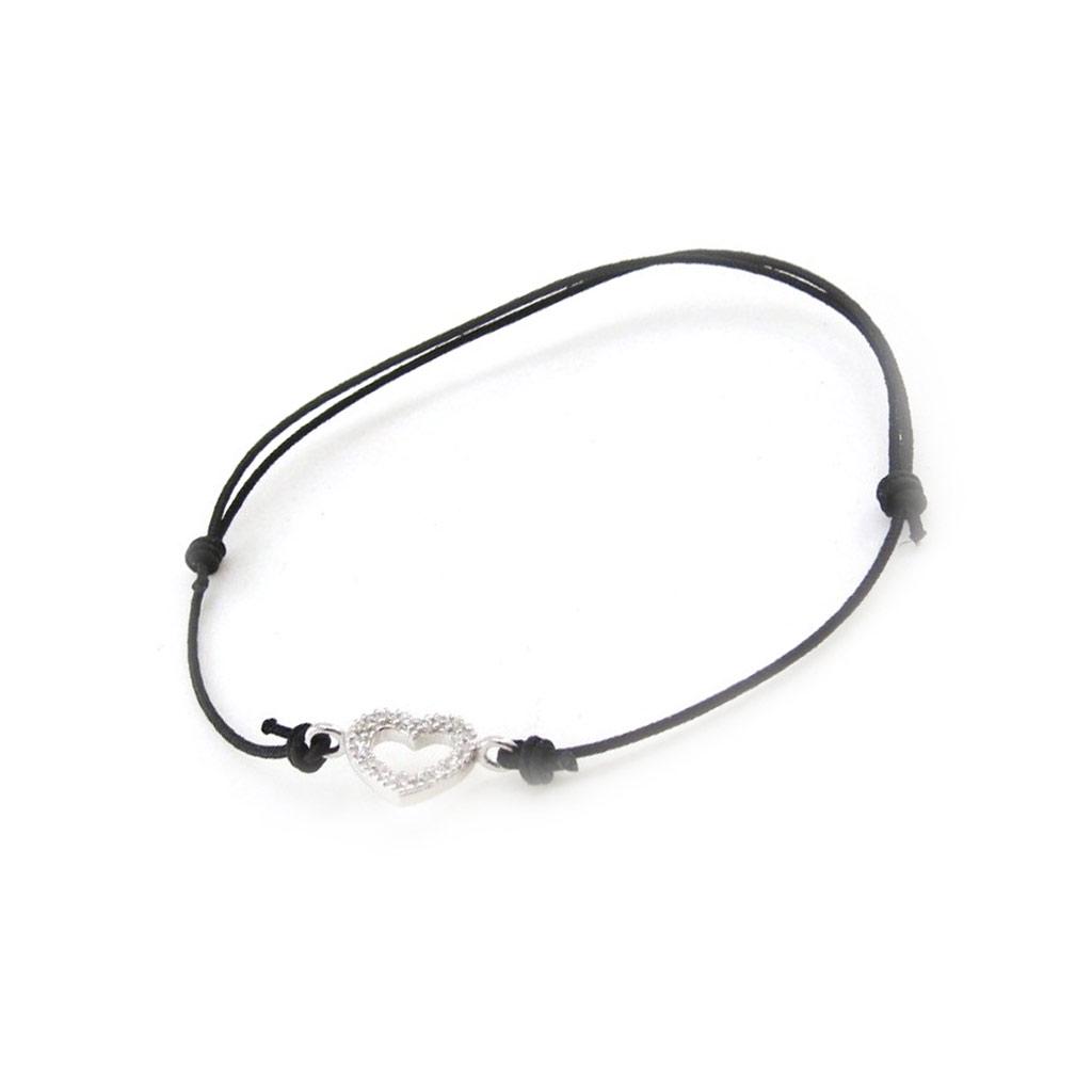 Les Trésors De Lily [J0086] - Silver Bracelet 'Love' Black Silver - 7x10 Mm
