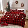 3-Piece Christmas-Themed Bedding Set Duvet Set Single Double Bed King Size Bed Set Adult Boys Bedroom Duvet Cover Pillow Case