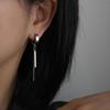 Tassel Chain Personality Stainless Steel Korean Men Women Stick Dangle Drop Earrings Cool Statement Pendientes Clips