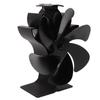6 Blade Stove Eco Fan Black High Temperature Resistant Self Starting Energy Saving Heat Powered Fan