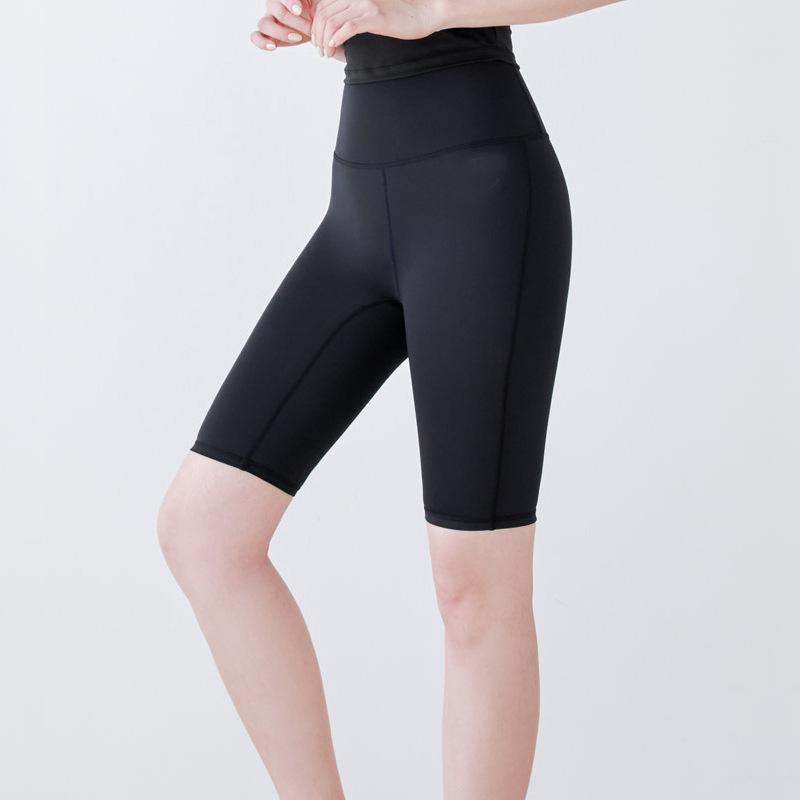 Women's Long High-Waist Quick-Dry Black Swim Trunks - Anti-Exposure, Summer Wear, Sold Separately